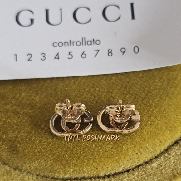Gucci 18K Gold Double G Earings. - Picture 7 of 12